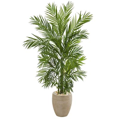 Artificial Palm Tree 5ft Indoor Outdoor Decor Sand Planter - 5ft.