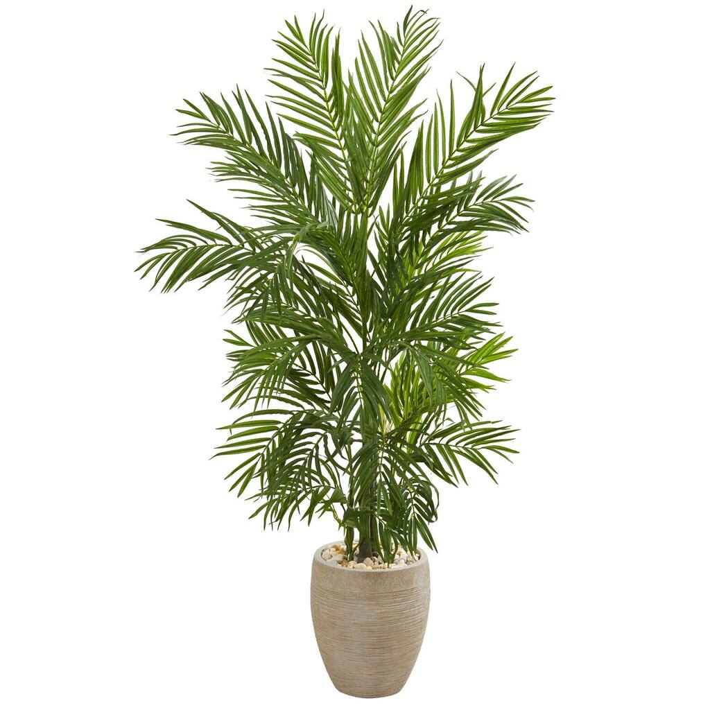 Artificial Palm Tree 5ft Indoor Outdoor Decor Sand Planter - 5ft.