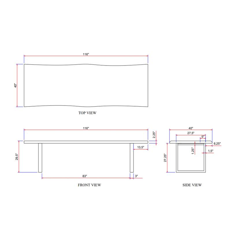 Urbia Brooks Solid Acacia Dining Table - U Base