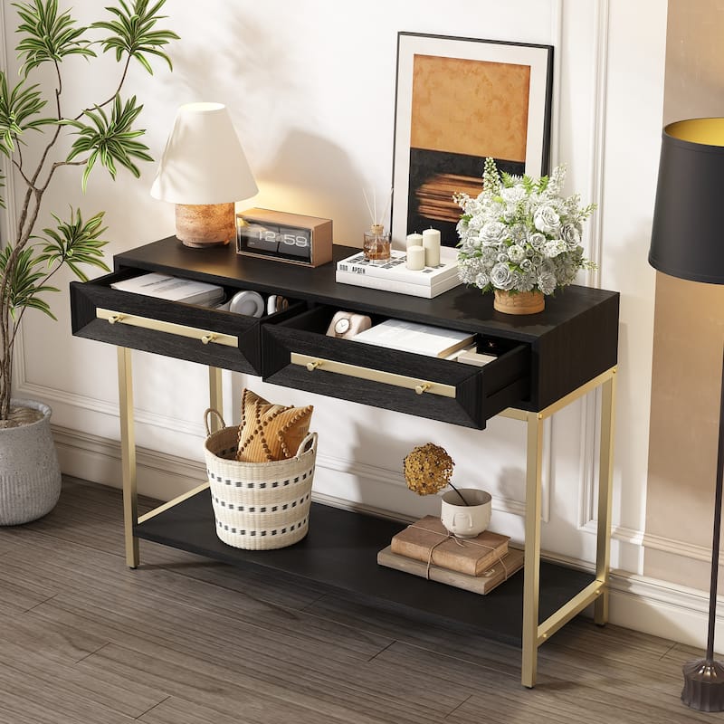 Console Table with Two Drawers for Entryway
