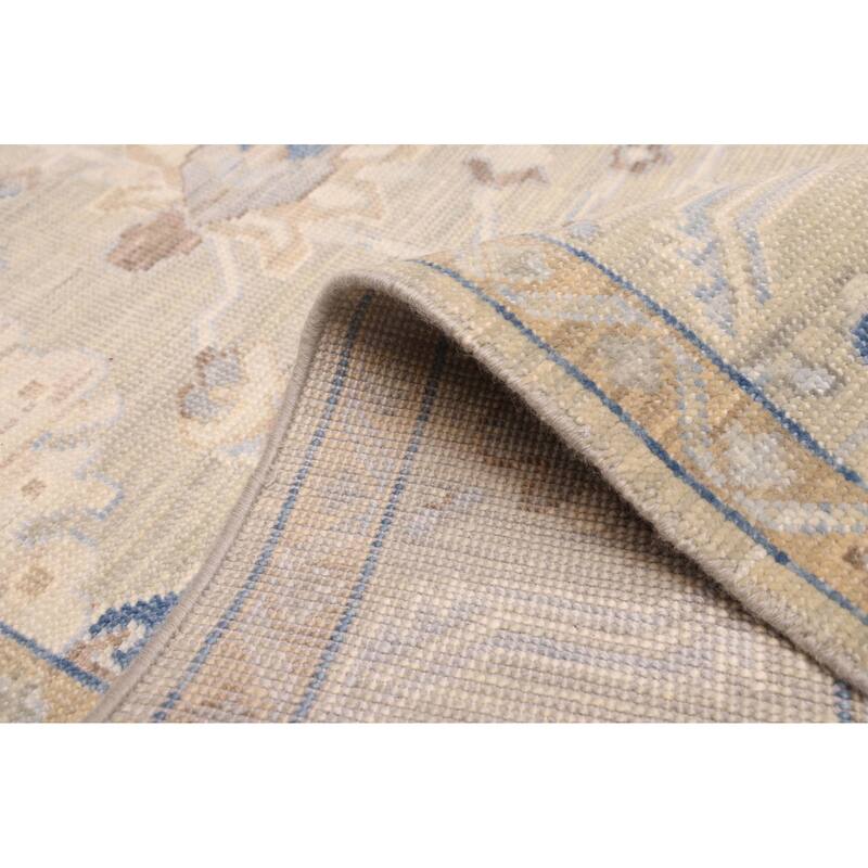 ECARPETGALLERY Hand-knotted Modern Oushak Sage Wool Rug - 8'1 x 10'3