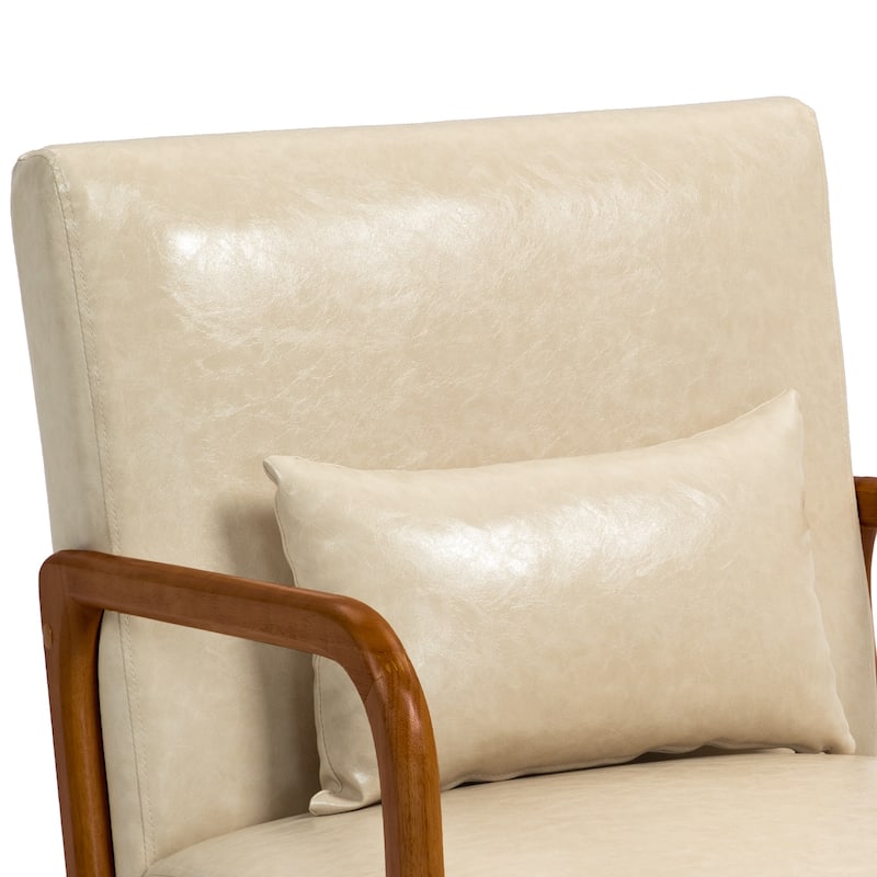 2 Set Mid Century ModernUpholstered Accent Chairs Armchair with Pillow