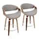Option Light Grey Fabric/Walnut Wood/Chrome Metal