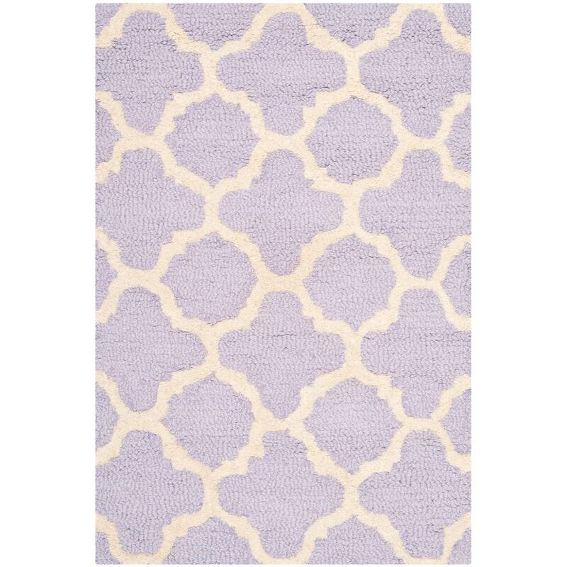 SAFAVIEH Handmade Cambridge Touria Modern Moroccan Wool Rug - 2'6" x 4' - Lavander/Ivory