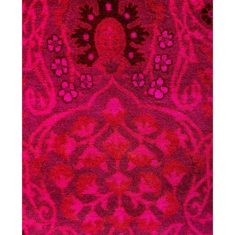 Overdyed One-of-a-Kind Hand-Knotted Area Rug - Purple - 3' 1" x 14' 10"
