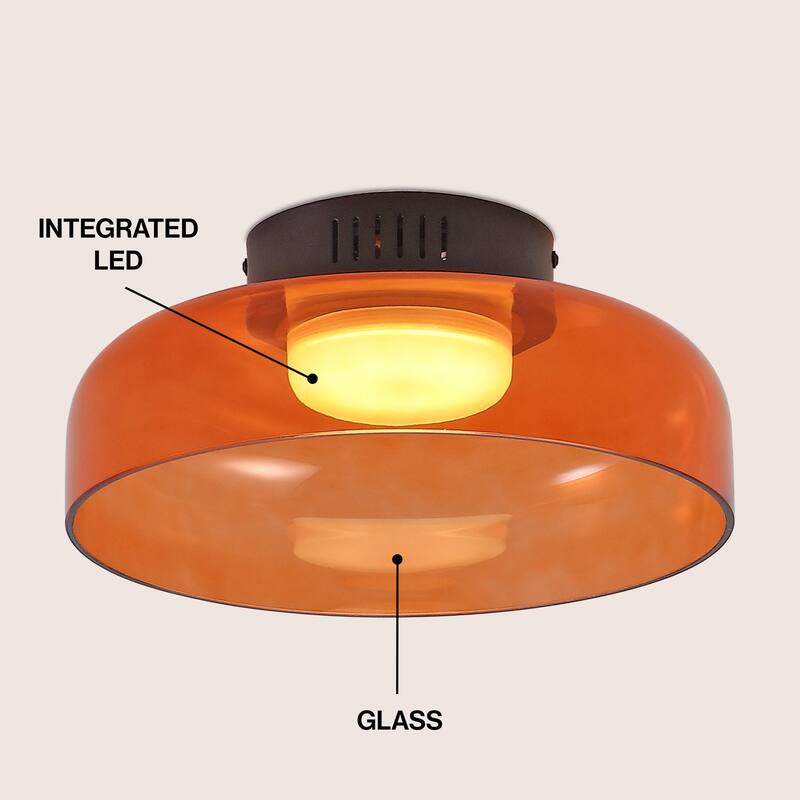 Kalmar Modern Minimalist Iron/Glass Dimmable Integrated LED Flush Mount