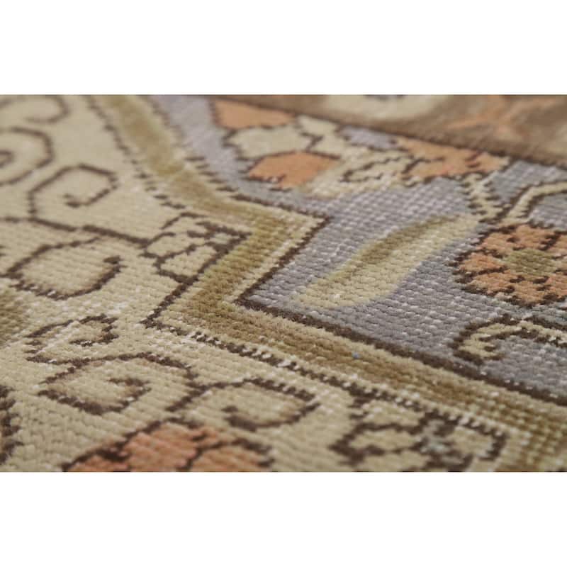 Light Blue Tabriz Persian Vintage Area Rug Handmade Wool Carpet - 9'10" x 12'7"
