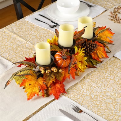 Glitzhome 24" Metal Candle Holder Center Piece