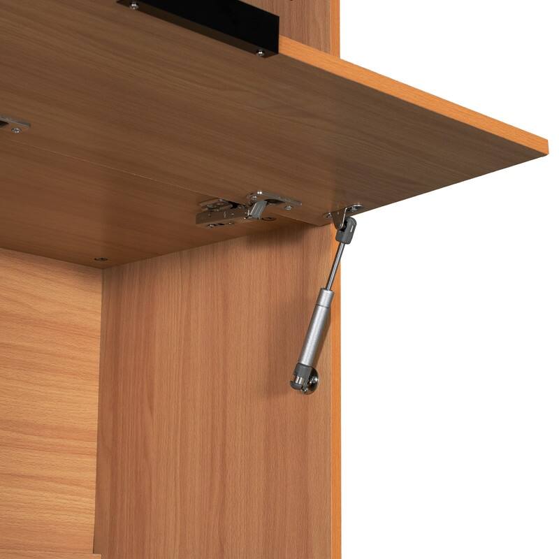 69"Tall Kitchen Pantry with Hutch, Multifunctional Storage Cabinet with Adjustable Shelf and Power Outlet