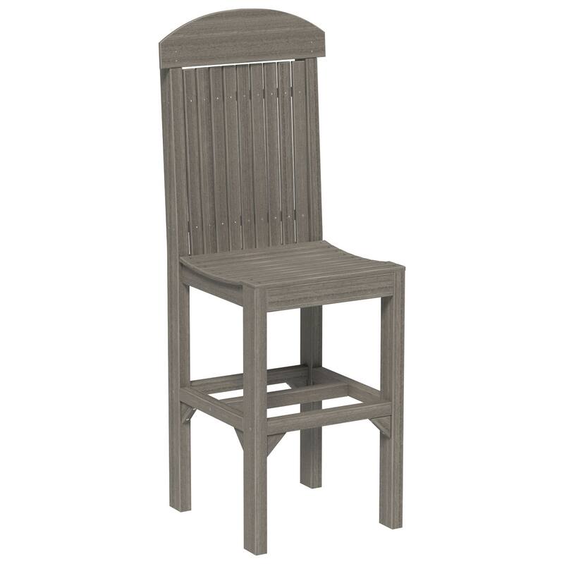 Set of 4 Poly Lumber Classic Dining Chairs - Side Chair - Coastal Gray Woodgrain - Extra Tall