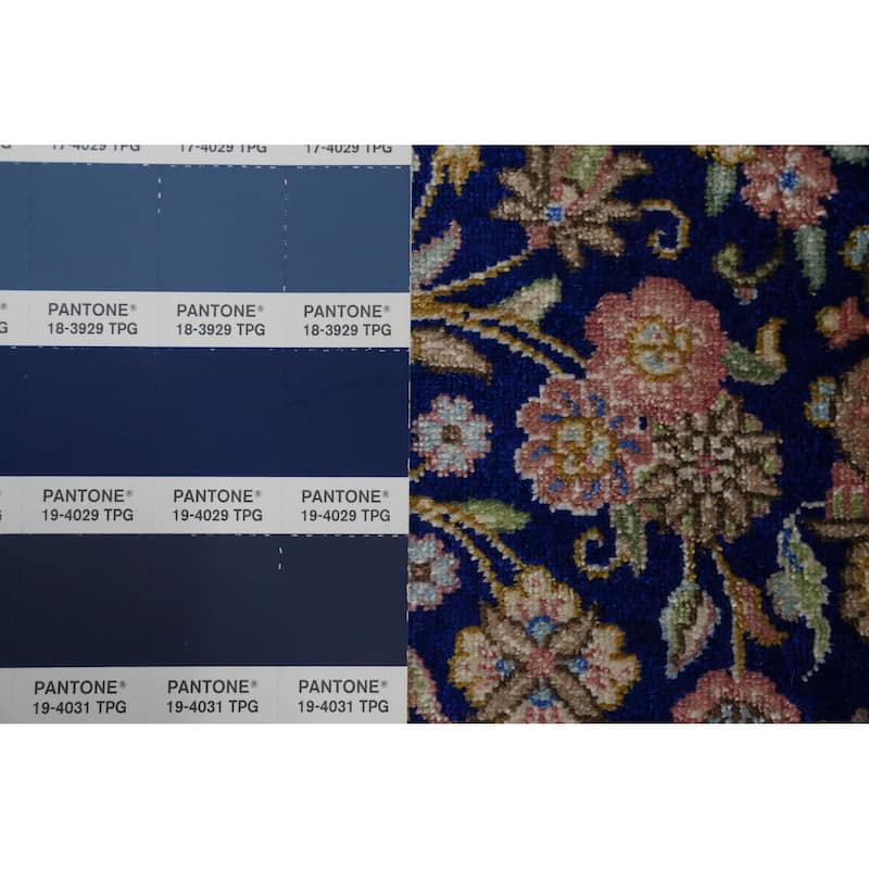Hand Knotted Oriental 100% Silk Carpet Traditional Floral Red Qum Area Rug - 13' 2'' X 9' 7''