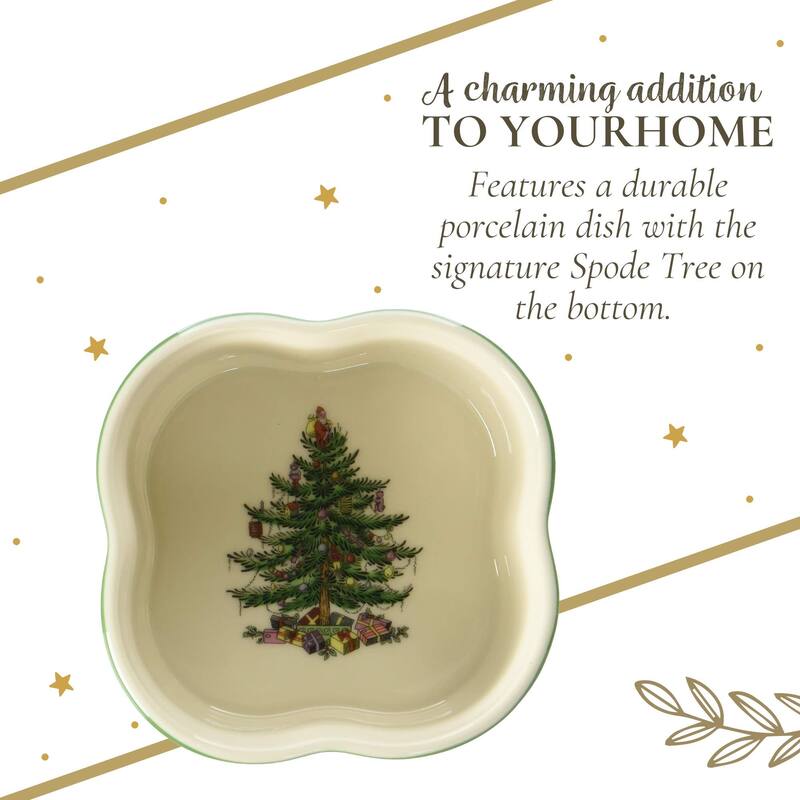 Spode Set of 2 Christmas Tree Square Scalloped Ramekins