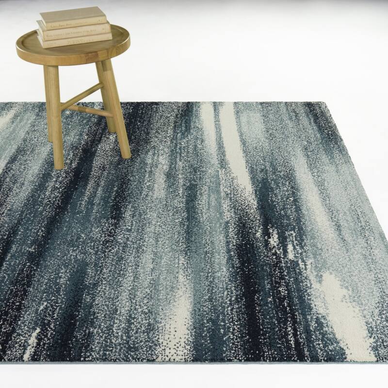 Elsa Watercolor Abstract Area Rug - Teal - 5'3" x 7'