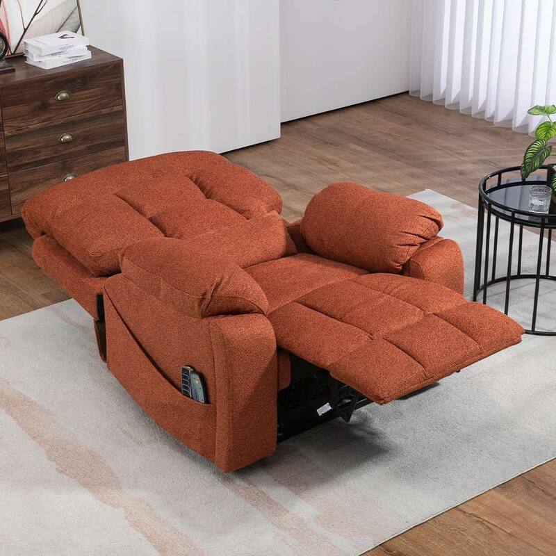 Upgraded Flagship 4-Motor Independent Control Oversized 180° Lay Flat Chenille Power Lift Recliner Chair