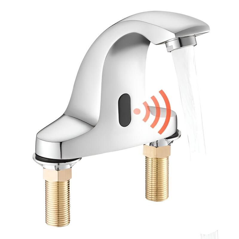 Silver Touchless Bathroom Sink Faucet with Infrared Sensor and Easy Installation - 6.3 x 1.8 x 5.7 in