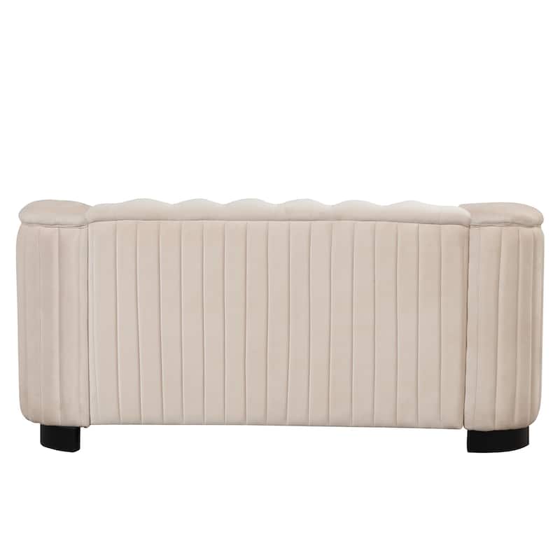 3 Pieces Modern elvet Upholstered Living Room Sofa Set Sectional