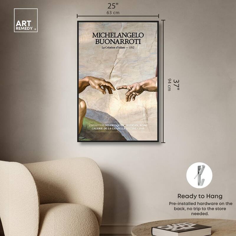 Touching Fingers Canvas by Art Remedy