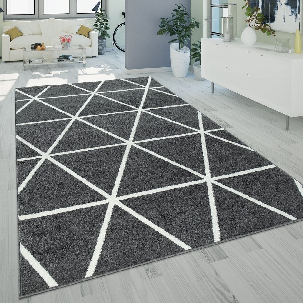 Modern Area Rug for Living Room Geometric Pattern in pastel colors