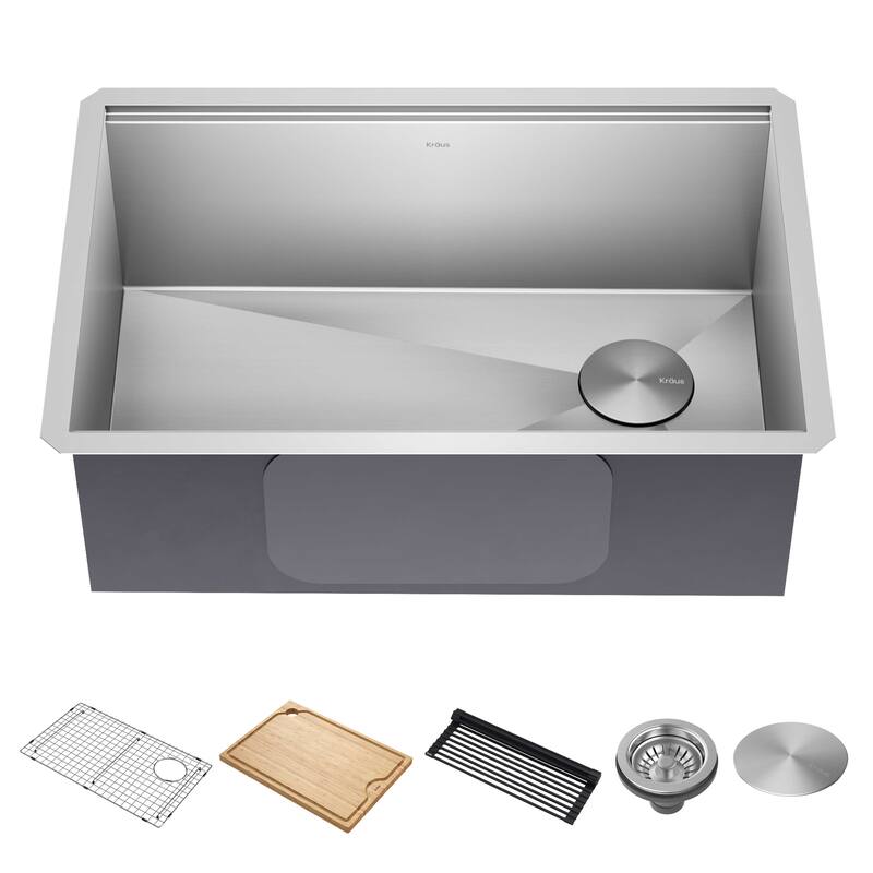 KRAUS Kore Workstation Undermount Stainless Steel Kitchen Sink