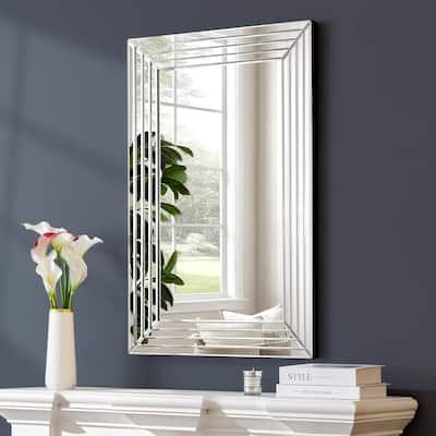 Modern Wall Mirror Silver Rectangular Mirror