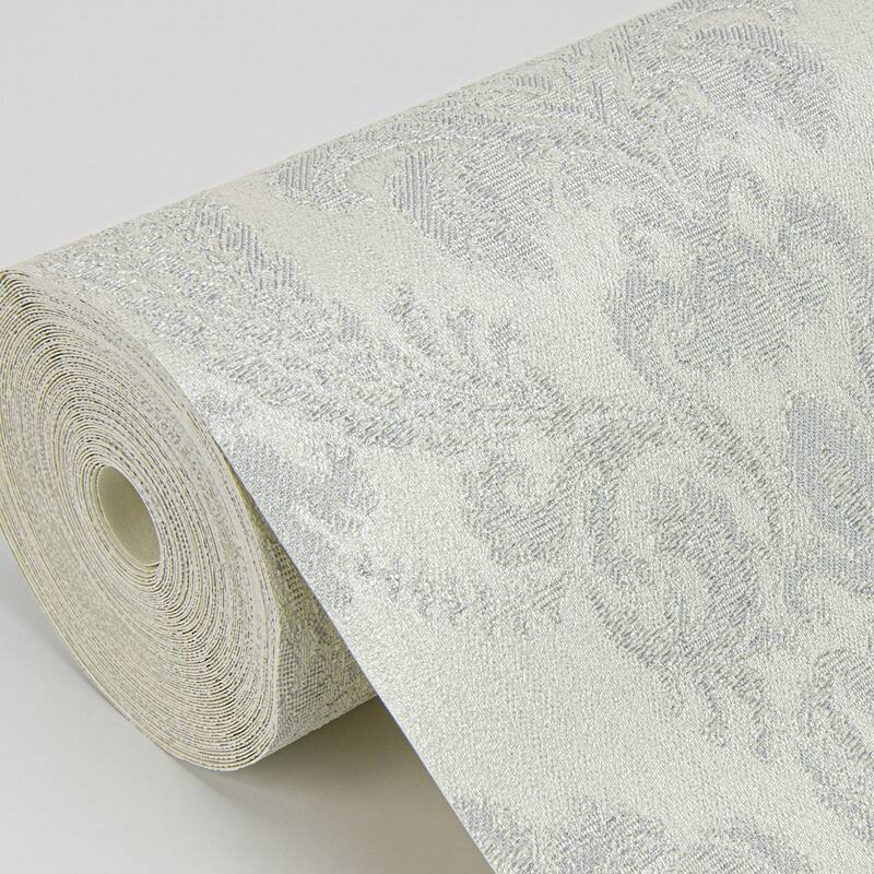 Sirpi Renatta Silver Damask Wallpaper - 20.9 x 396 x 0.025