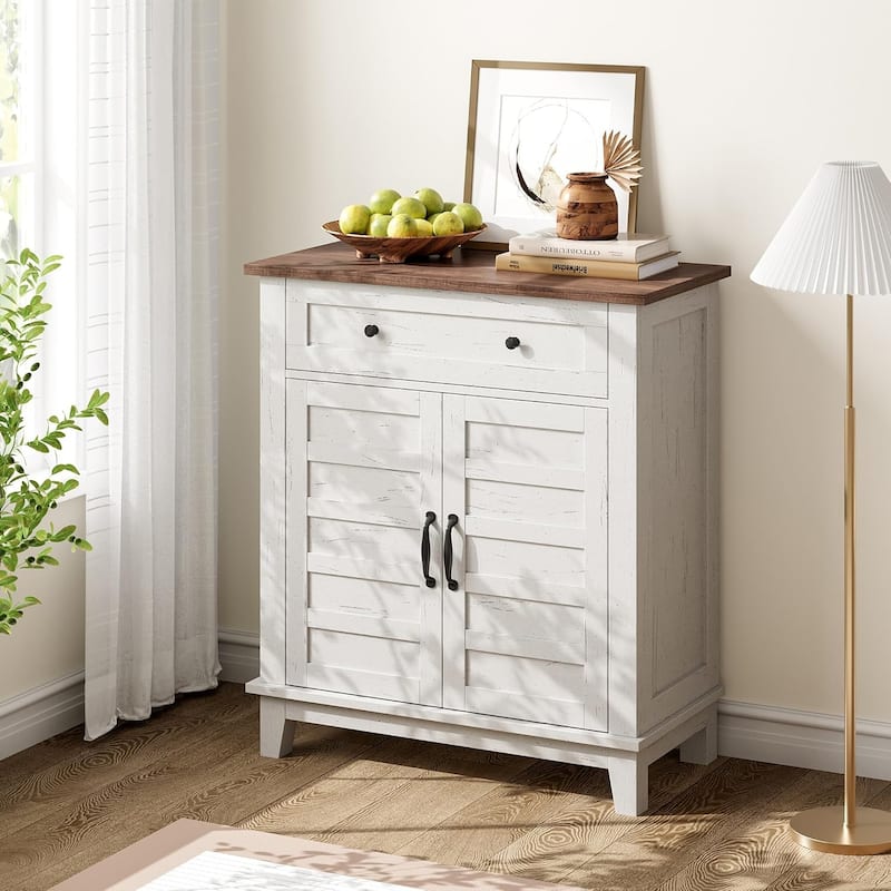 3-Tiers Adjustable Shelf Storage Cabinet, Multi-Functional Entryway