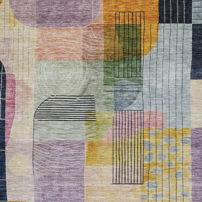 HomeRoots Abstract Transitional Rectangle Outdoor Rug