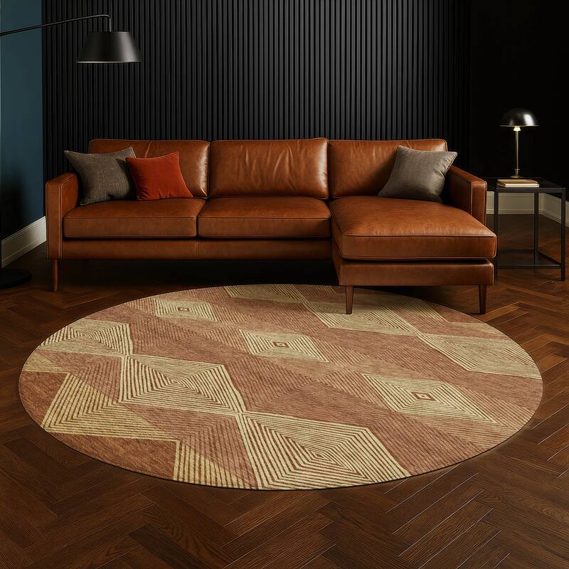 Machine Washable Indoor/ Outdoor Modern Mission Chantille Rug