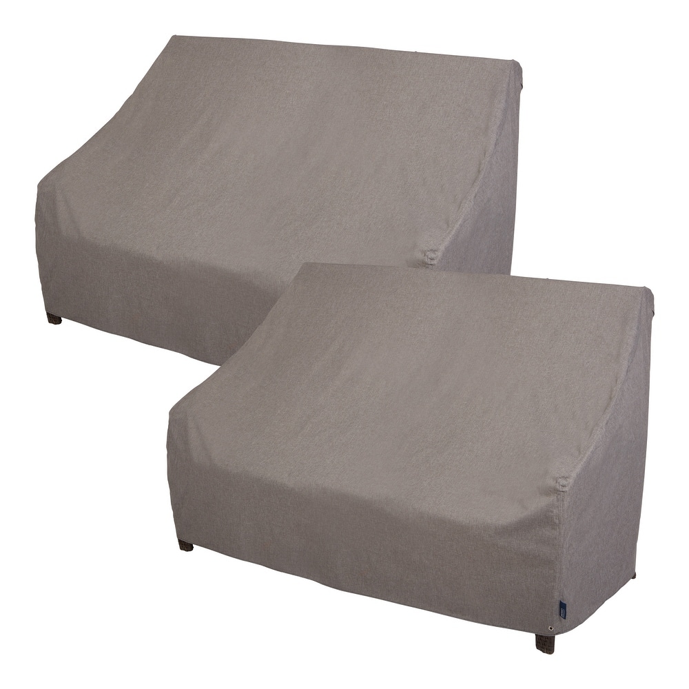 Modern Leisure® Garrison Waterproof Patio Loveseat Cover, 2-Pack, 82.5"L x 38"W x 38.25"H, Granite