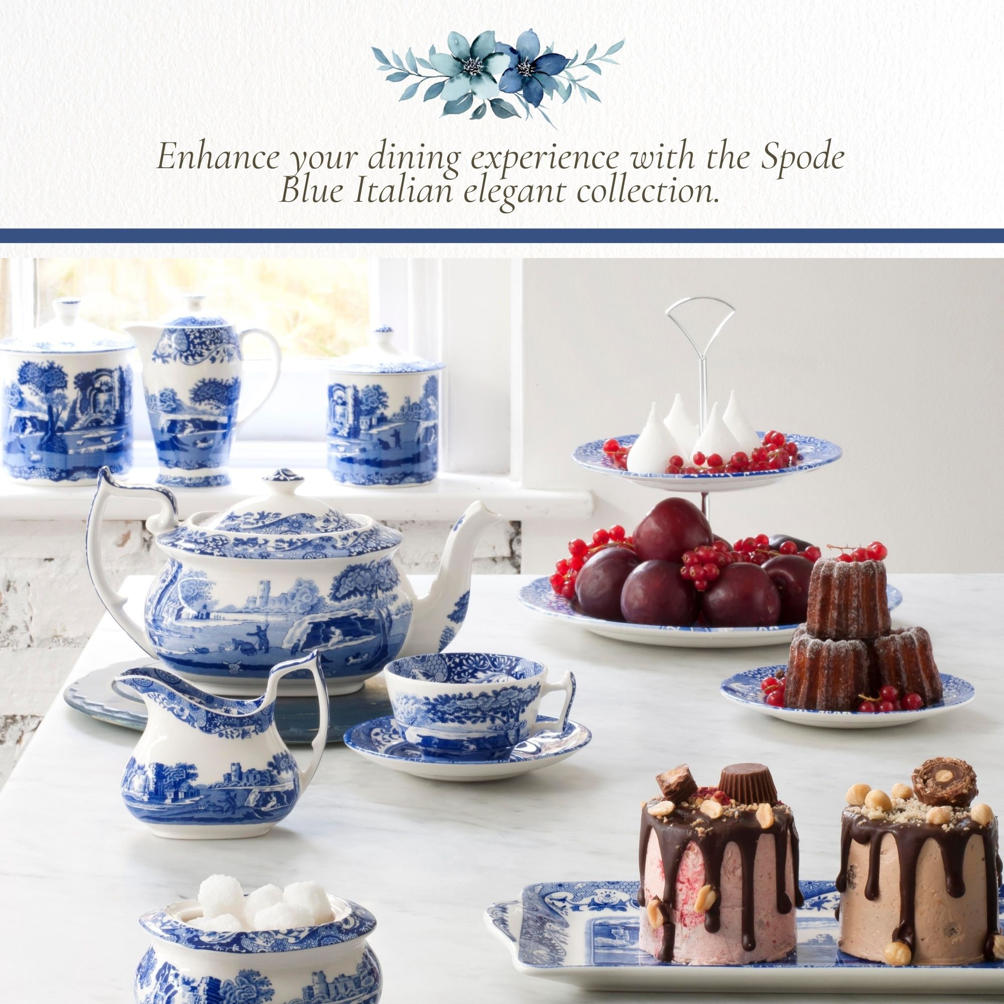 Spode Blue Italian 2 Piece Serving Platter with Dome - Overstock
