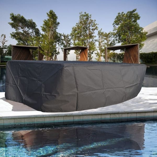 slide 2 of 13, Square Furniture Waterproof Cover Outdoor Sofa Set Cover Black