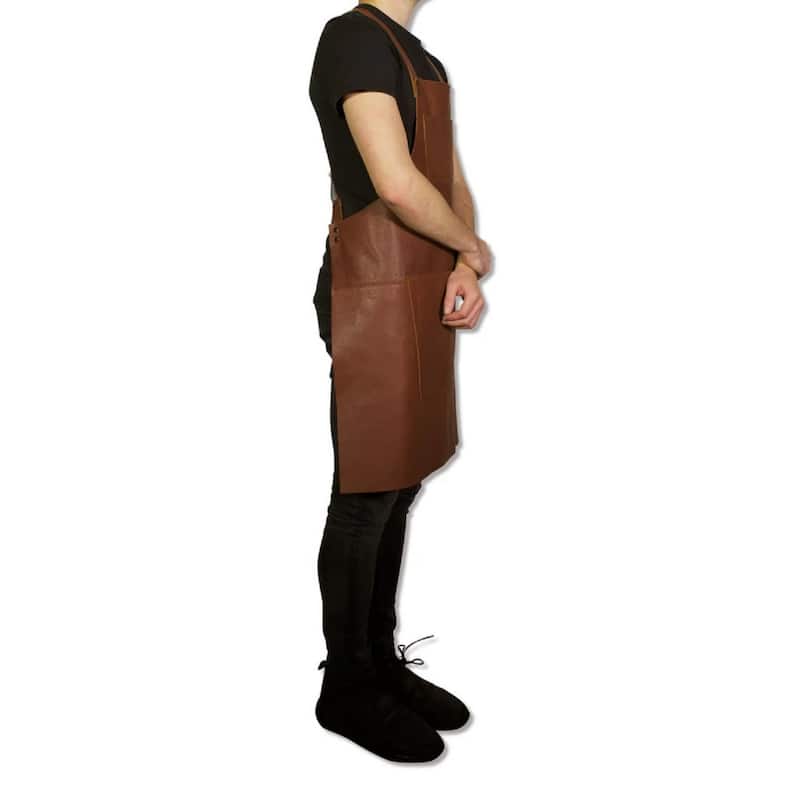 Unisex Leather Kitchen Apron - 30.25"
