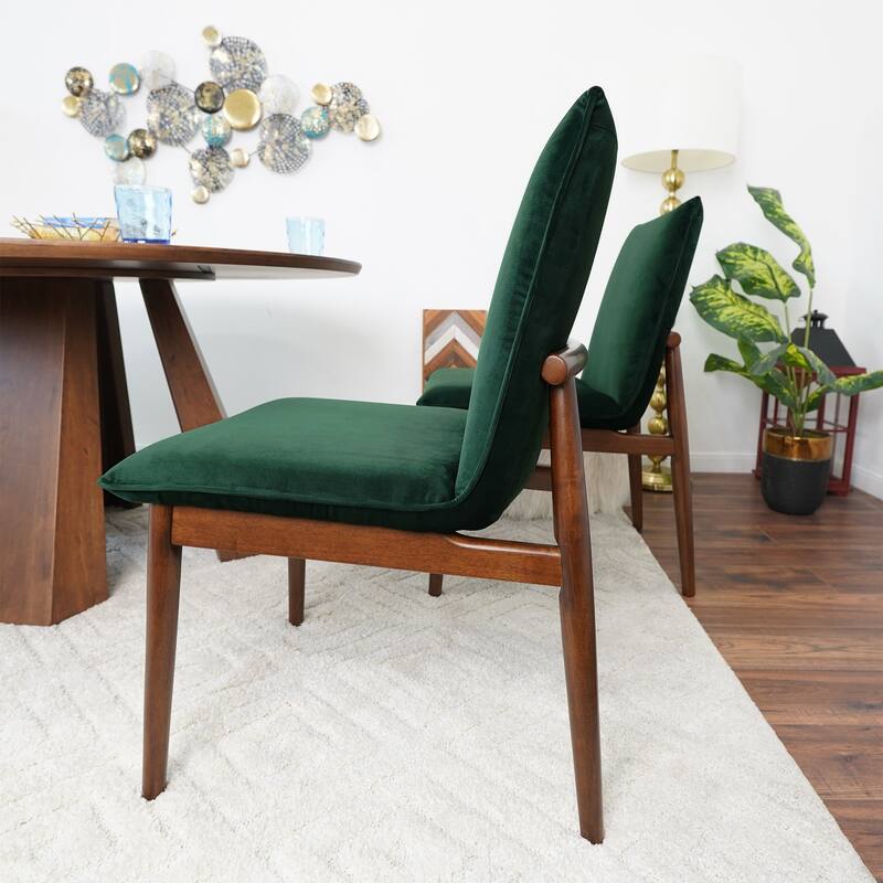 Corelline Mid-Century Modern Dining Chair Velvet (Set of 2)