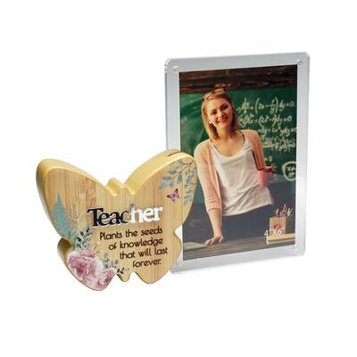 Butterfly With Text And Clear Photo Frame- Teacher Photo Frame
