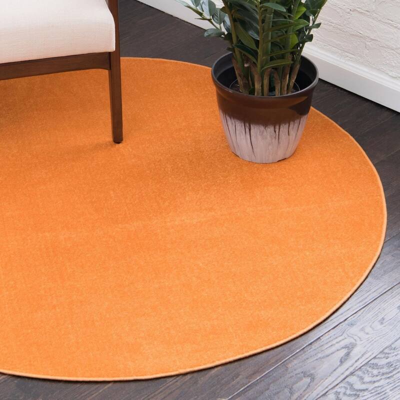 Traditional Yhogarc Collection Area Rug - Orange - 3'7" Round