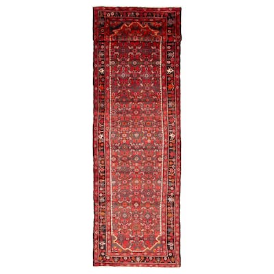 ECARPETGALLERY Hand-knotted Andelz Red Wool Rug - 3'8 x 14'1