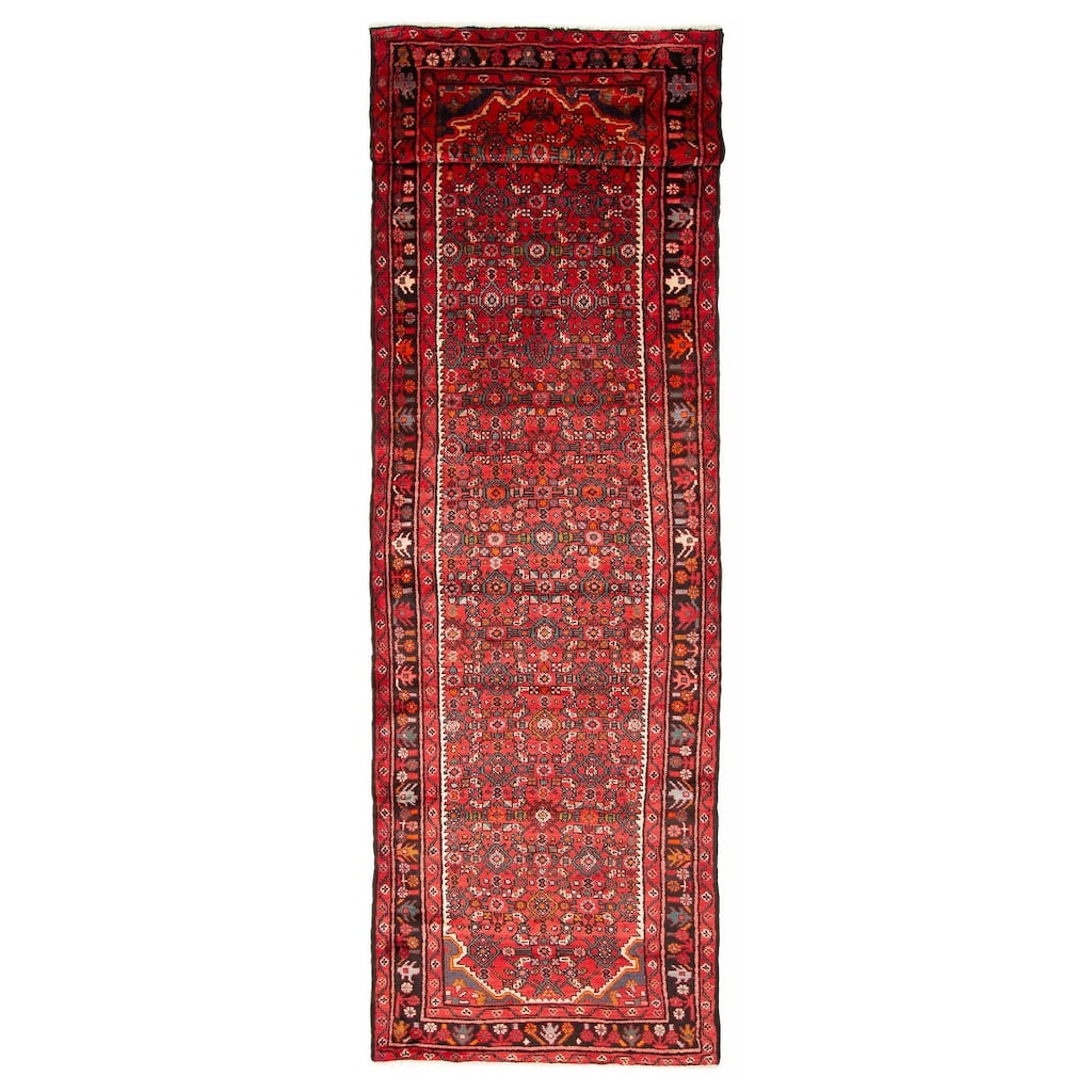 ECARPETGALLERY Hand-knotted Andelz Red Wool Rug - 3'8 x 14'1