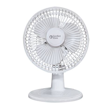Comfort Zone CZ6D 6-inch 2-Speed Desk Fan with Adjustable Tilt