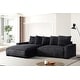 preview thumbnail 60 of 59, Transitional Luxe Upholstered Living Room Sectional 106.7 inch Black - Left Facing