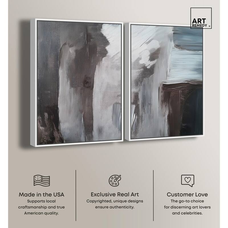 Monochrome Mood I Canvas Set of 2 by Art Remedy