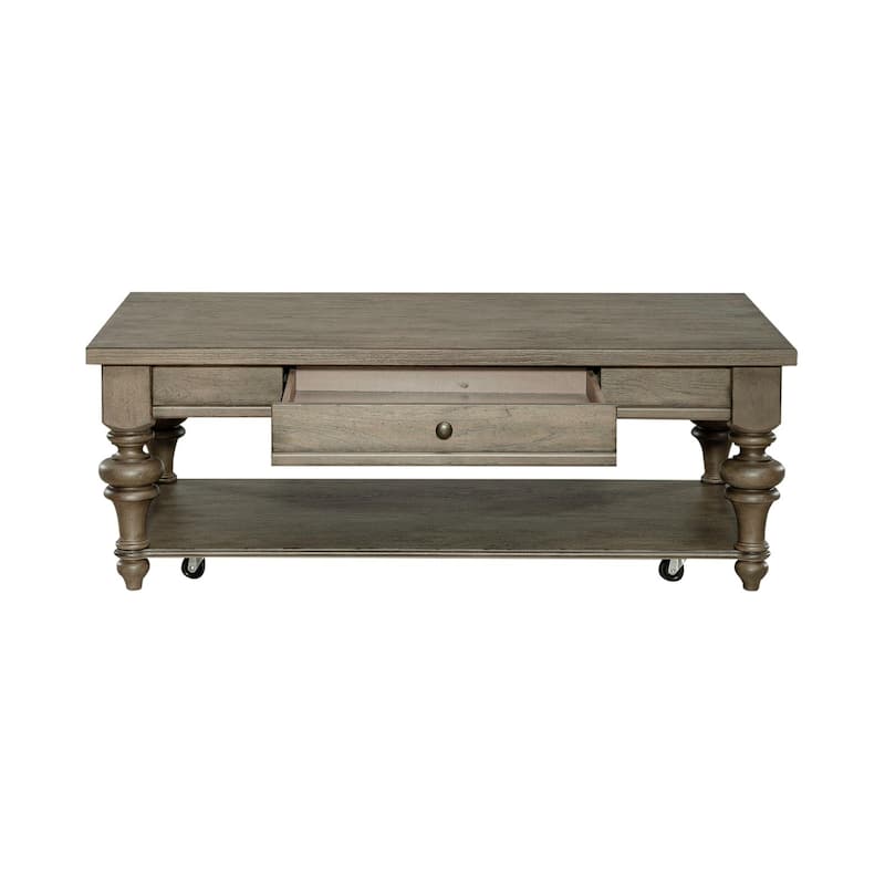 Americana Farmhouse Dusty Taupe Rectangular Cocktail Table