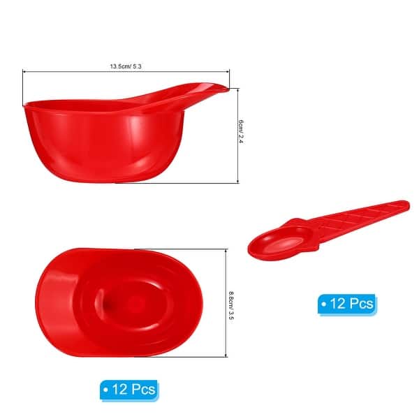 dimension image slide 1 of 5, 12 Set Ice Cream Bowls and Spoons Set, 8oz Baseball Cap Ice Cream Bowl