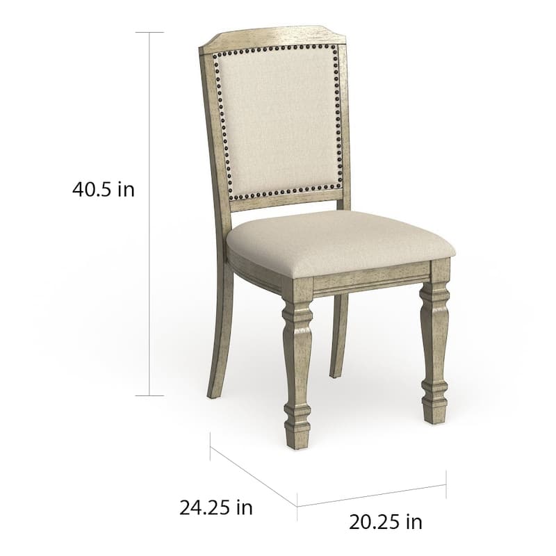 Furniture of America Tani Vintage White Fabric Side Chairs (Set of 2)