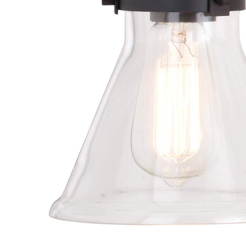 Mason Farmhouse Black Bathroom Vanity Light Fixture Clear Glass