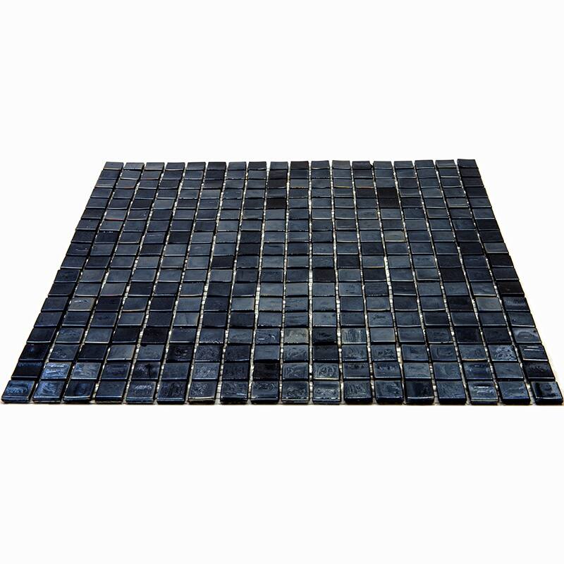 Apollo tile 12" x 12" Skosh Glossy Rich Black Glass Tile (18.69 sq ft/case) - 20 Pack