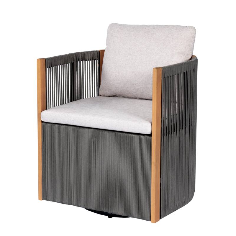 Christopher Knight Home Lysandros Solid Wood and Iron Swivel Dining Chair