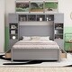 preview thumbnail 92 of 105, Modern Platform Bed with Integrated Cabinet, Trundle Bed and Drawers