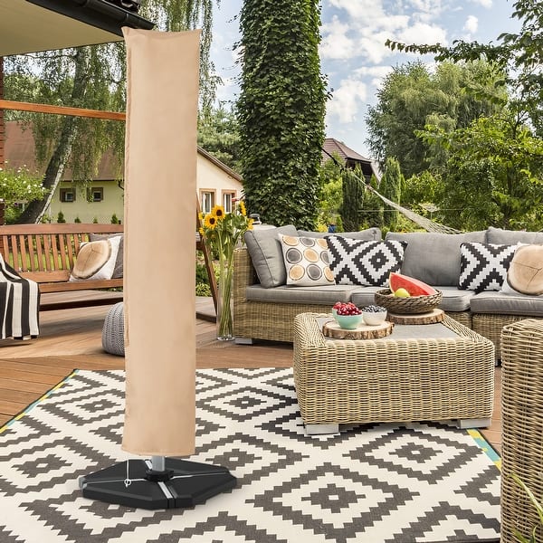 7 x 10 patio umbrella Pellebant Double Top 10 ft. x 6.5 ft. Rectangular Market Crank and Tilt Patio Umbrella in Dark Gray