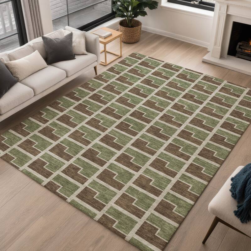Machine Washable Indoor/ Outdoor Modern Cody Chantille Rug