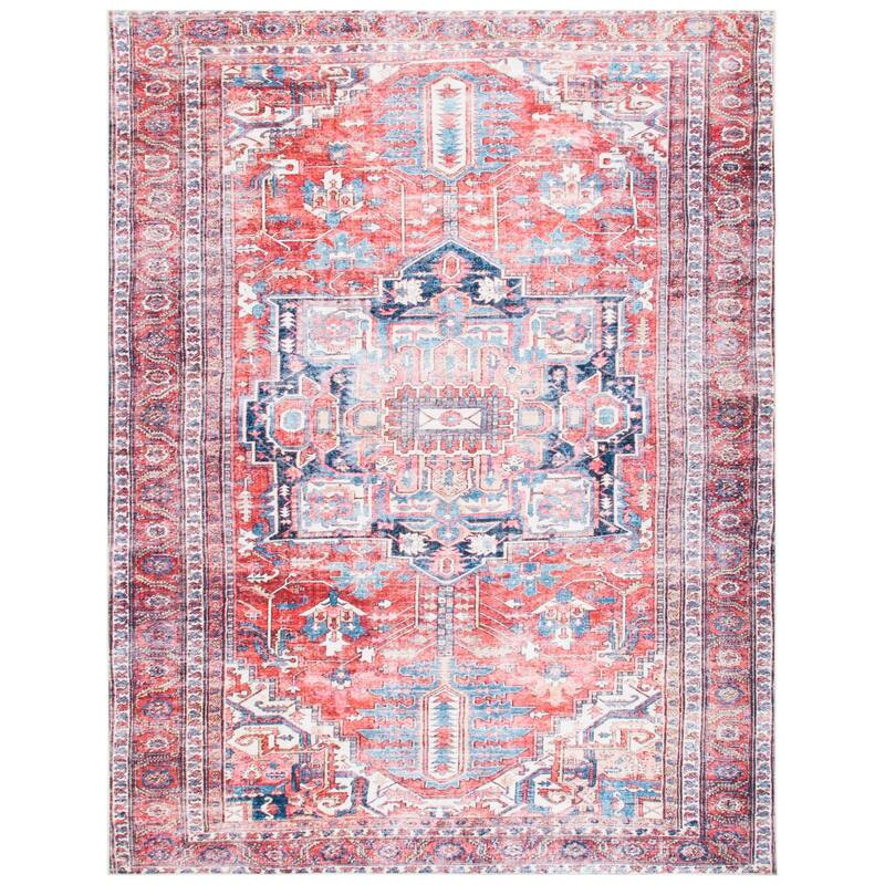 SAFAVIEH Serapi Machine Washable Vallie Medallion Distressed Rug